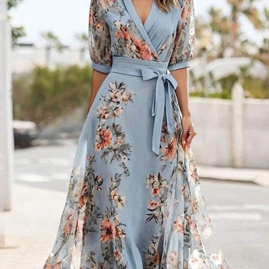 Dahlia | Floral V-Neck Midi Dress