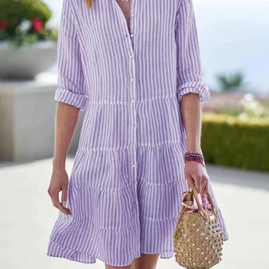 Rosaline | Breezy Striped A-Line Dress