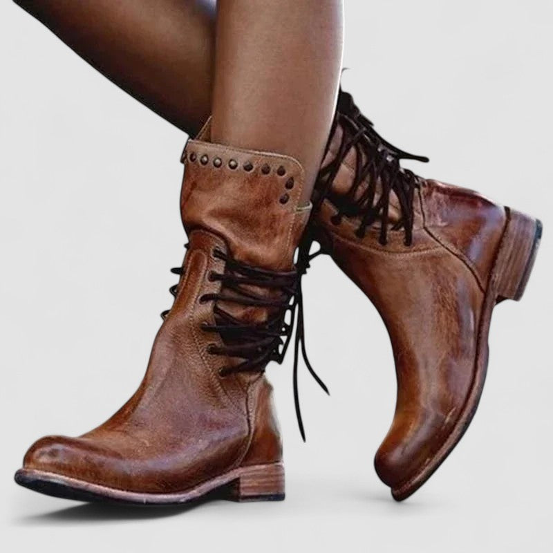 AMARA | Vintage Lace-Up Ankle Boots