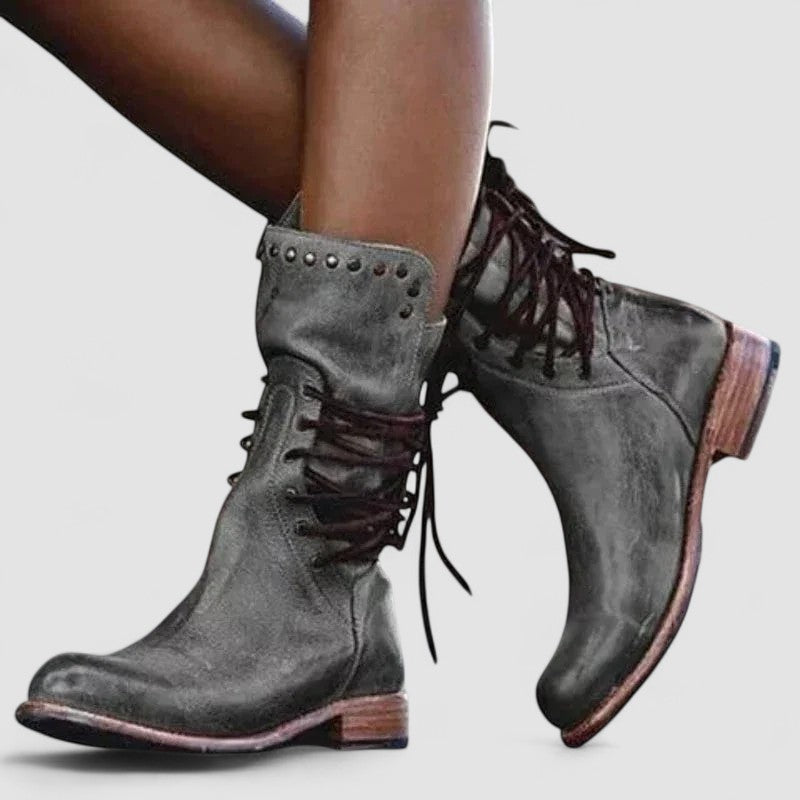 AMARA | Vintage Lace-Up Ankle Boots