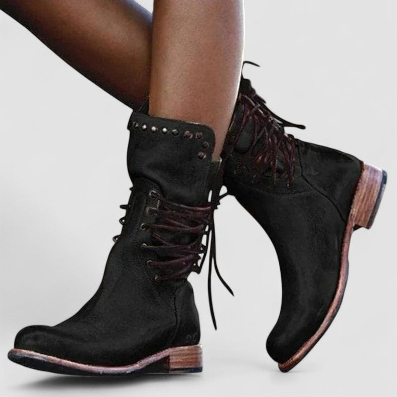 AMARA | Vintage Lace-Up Ankle Boots