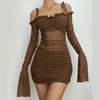 Annabelle | Flared Sleeve Ruffle Mini Dress