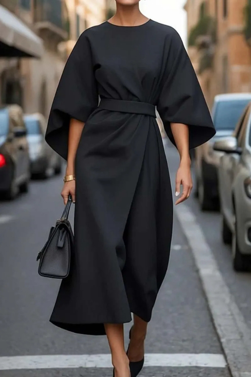 Neve | Flowy Belted Maxi Dress