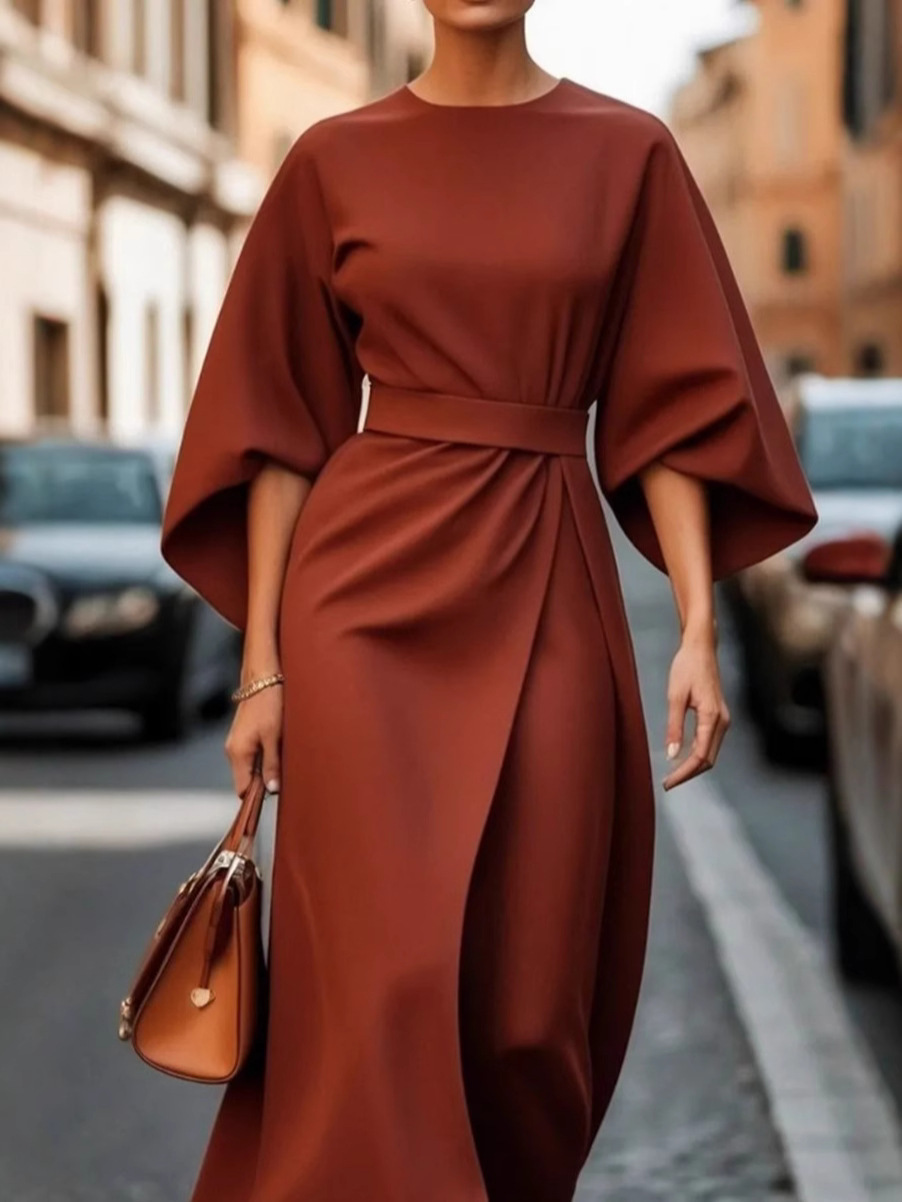 Neve | Flowy Belted Maxi Dress