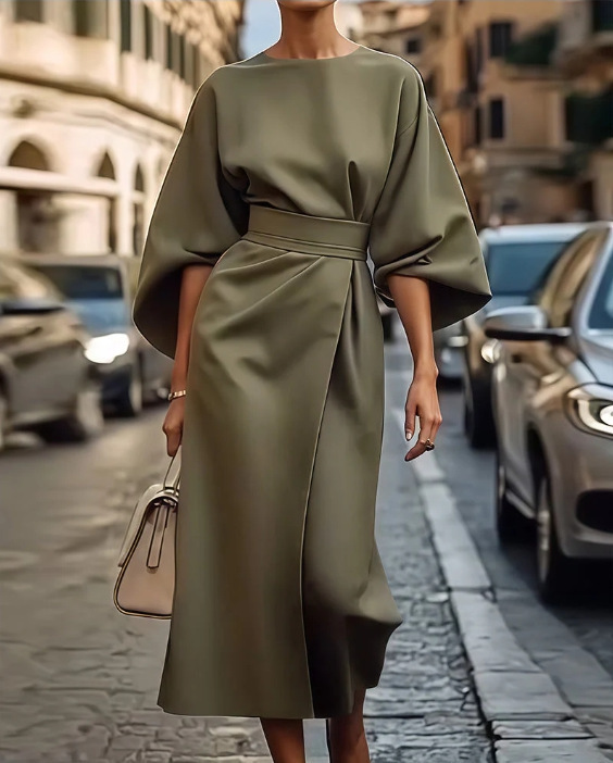 Neve | Flowy Belted Maxi Dress