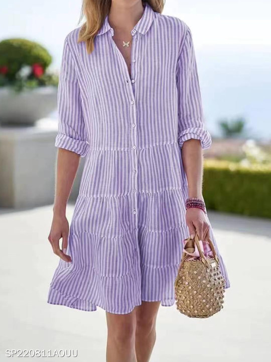 Rosaline | Breezy Striped A-Line Dress