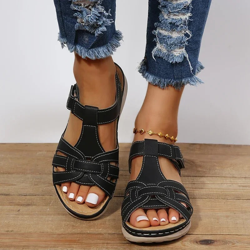 Iris | Elegant Orthopedic Leather Sandals for Optimal Comfort