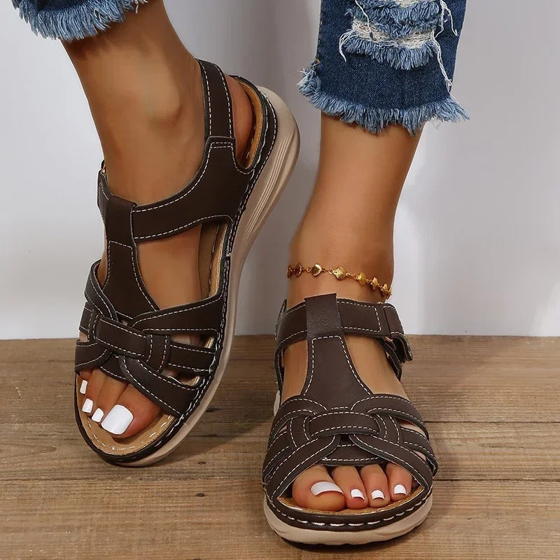 Iris | Elegant Orthopedic Leather Sandals for Optimal Comfort