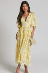 Sandra | Embroidered Lace Midi Dress